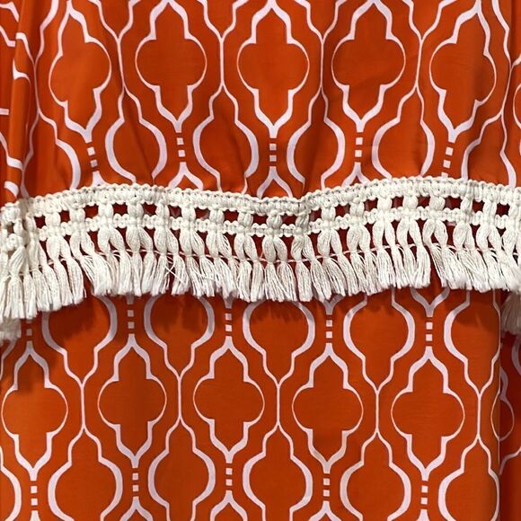 NWOT Fab’rik Orange fringe dress. Size L large 12/14 - Picture 3 of 7